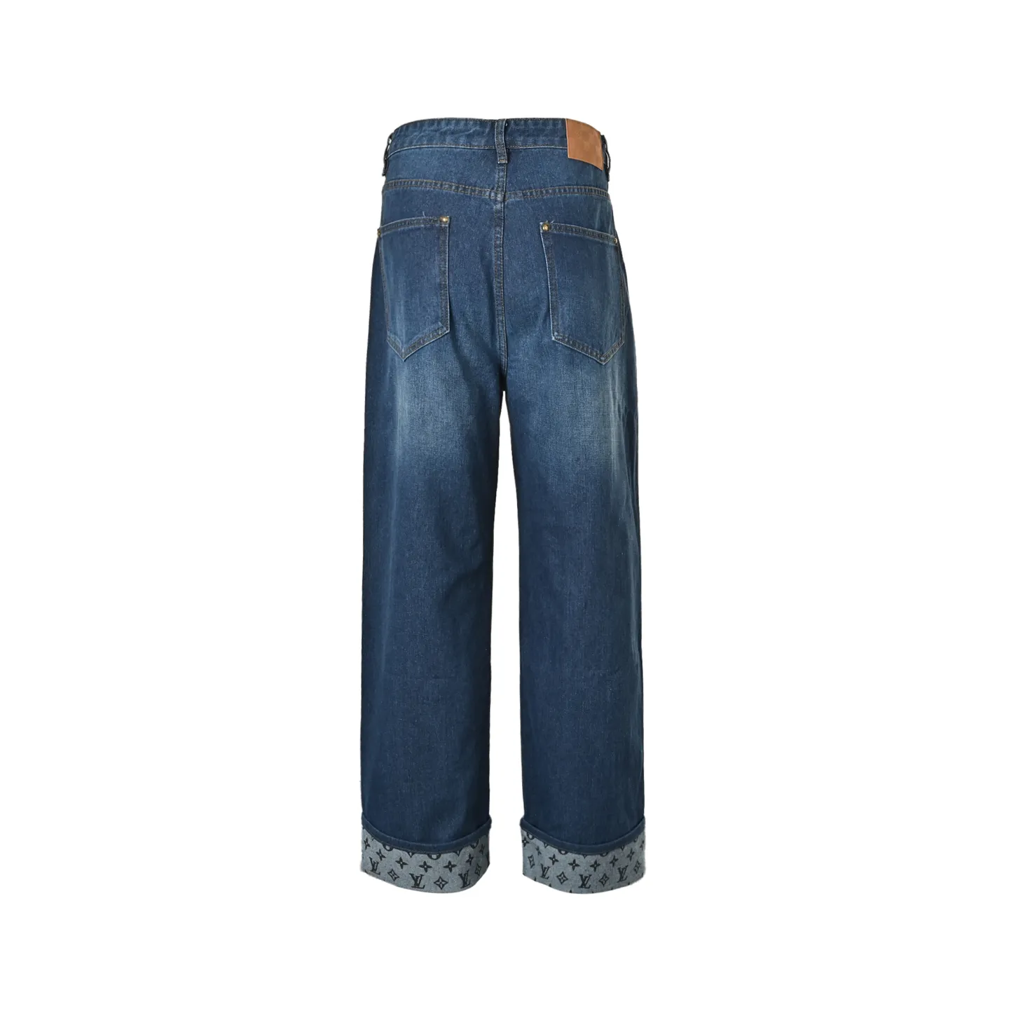 Louis Vuitton/Louis Vuitton MONOGRAM cuffed hem straight jeans